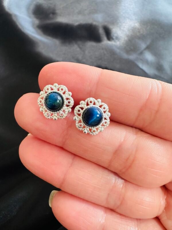 Aros Flor Lapislázuli