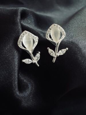 Aros Flor con Cuarzo