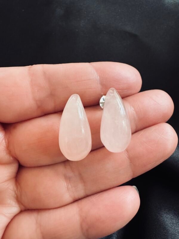 Aros Gota Cuarzo Rosa