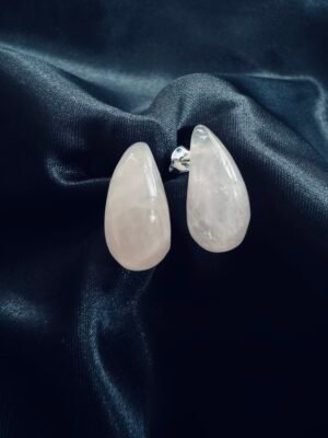 Aros Gota Cuarzo Rosa