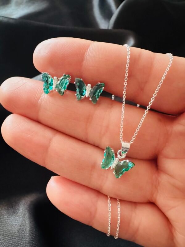 Conjunto Mariposa de Cristal Esmeralda 🦋