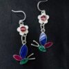 Aros Flor y Mariposa Metalizada