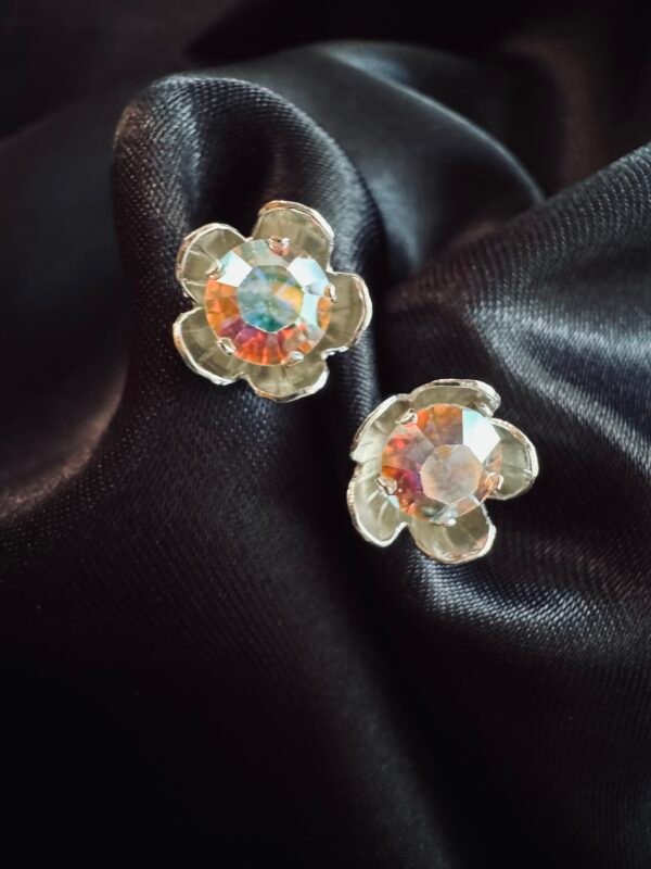 Aros Flor de Cristal Tornasol