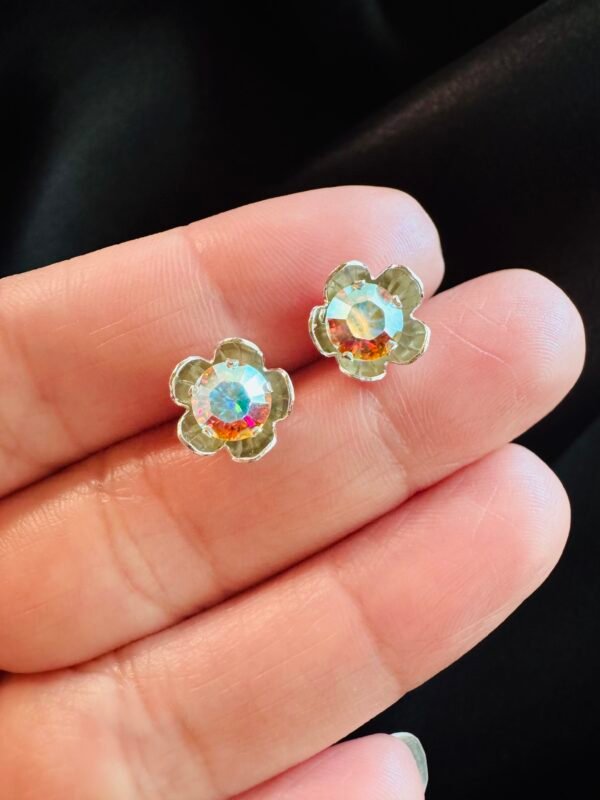 Aros Flor de Cristal Tornasol