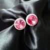 Aros de Cristal Rosado Strass