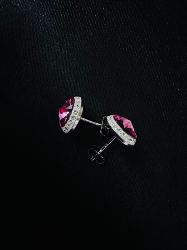 Aros de Cristal Rosado Strass