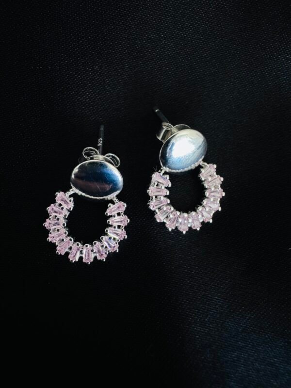 Aros con Serie de Circones Rosa