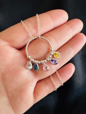 IMG_5498 Collar Argolla con Esferas y Circones en Gota