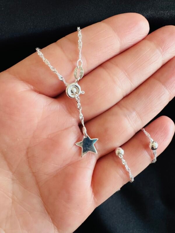 Collar Cascada Ajustable Esferas y Estrella ⭐️