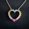 Collar Corazón con Circones de Color