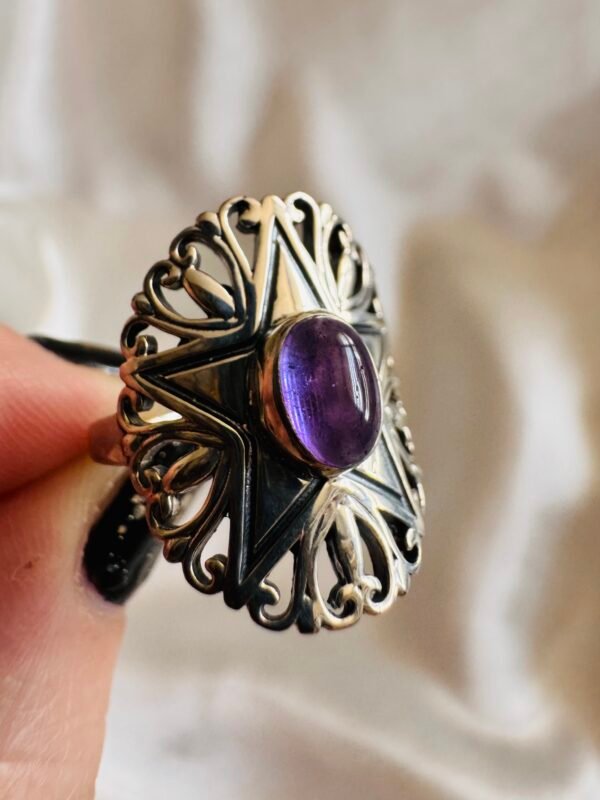 Anillo Étnico Estrella con Amatista