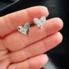 Aros Corazón con Circón Baguette