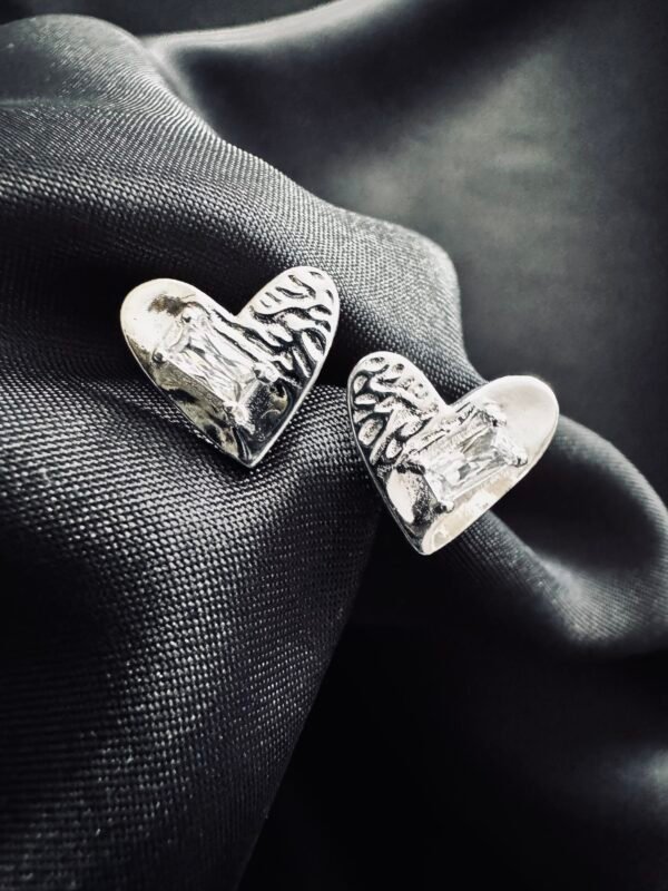 Aros Corazón con Circón Baguette