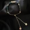 Pulsera Ajustable con Cristales Verdes