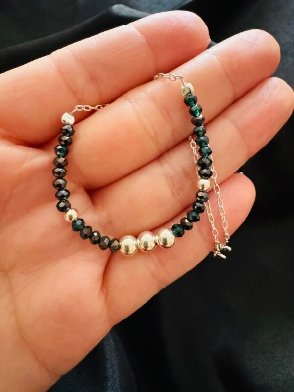 Pulsera Ajustable con Cristales Verdes