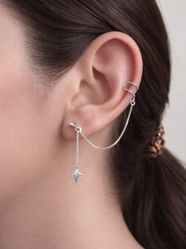 Aro Ear Cuff con Cadena y Estrella