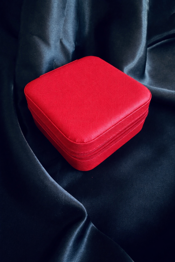 Joyero Cuadrado de Viaje Rojo