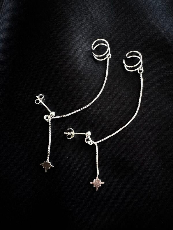 Aro Ear Cuff con Cadena y Estrella