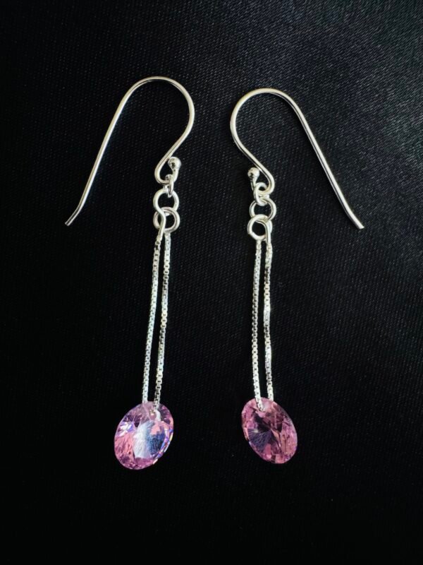 Aros Cadena y Cristal Rosa