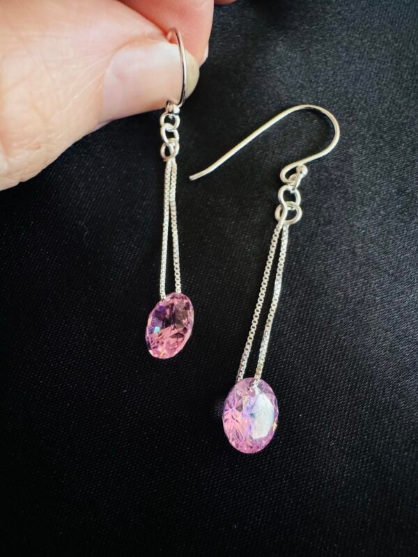 Aros Cadena y Cristal Rosa