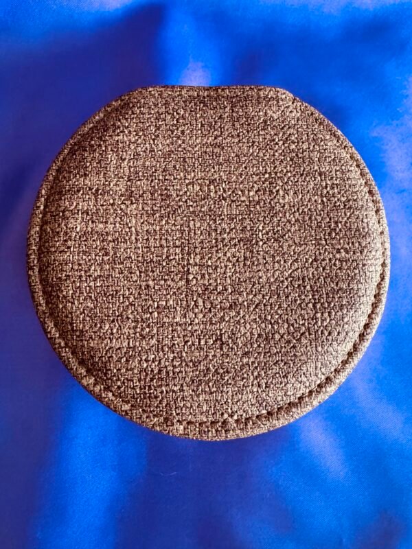 Joyero Redondo Café Doble Compartimento con Espejo