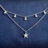Collar Doble Lluvia de Circones y Estrella