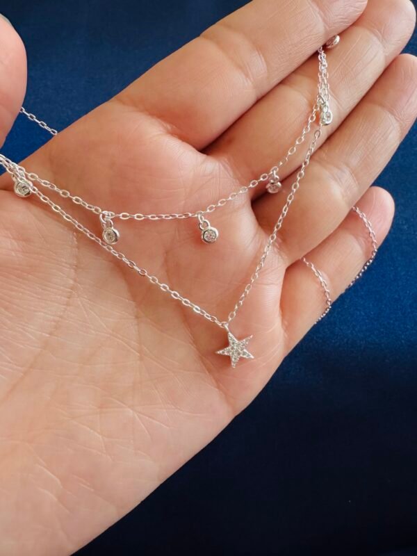 Collar Doble Lluvia de Circones y Estrella