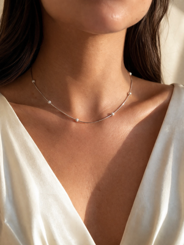 Collar Choker Bolitas Satinadas