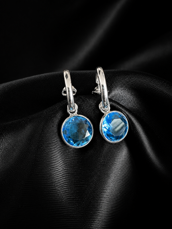 Semi Argollas de Cristal Celeste