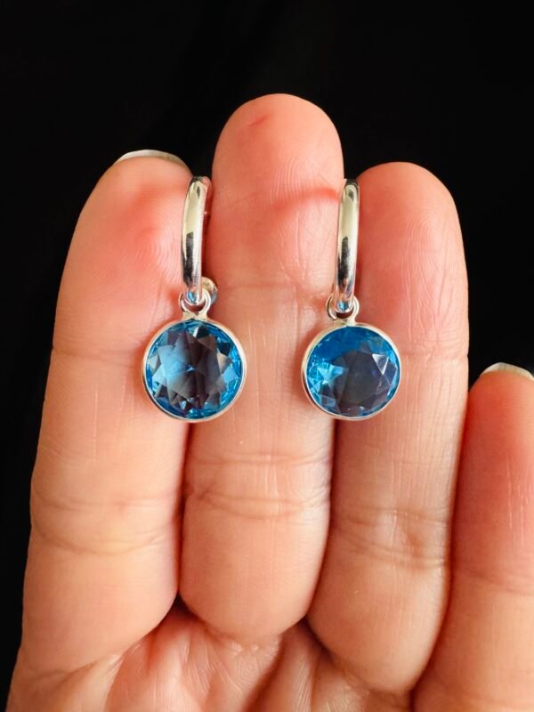 Semi Argollas de Cristal Celeste