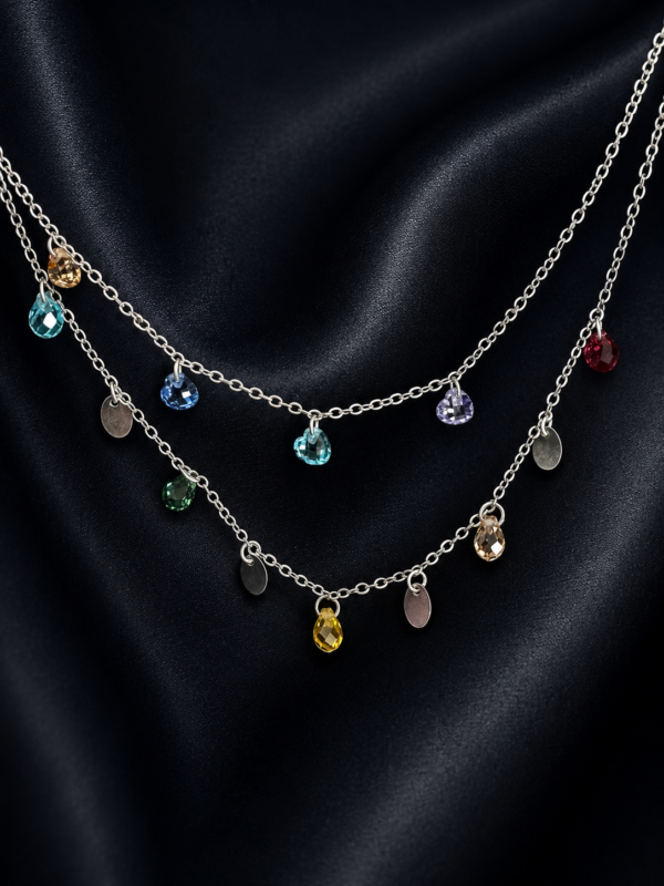 Collar Doble Lluvia de Cristales
