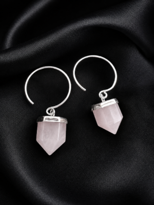 Semi argollas Cuarzo Rosa