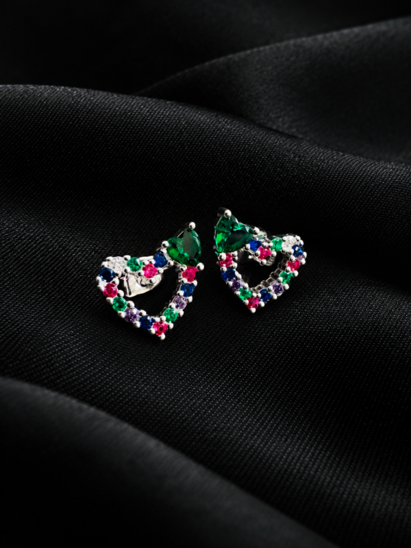 Aros Corazones Esmeralda 💚