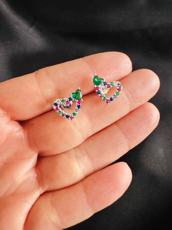 Aros Corazones Esmeralda 💚