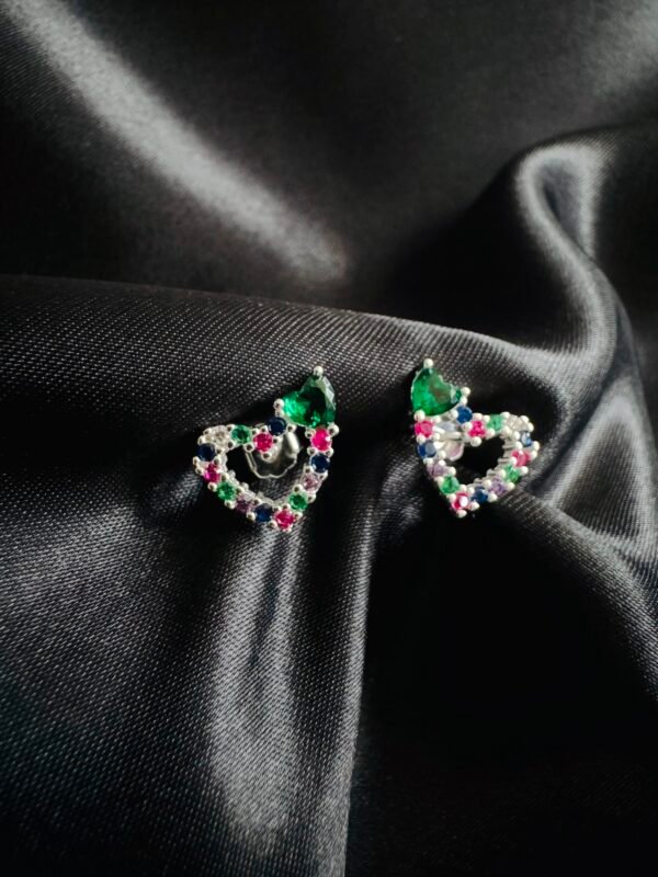 Aros Corazones Esmeralda 💚